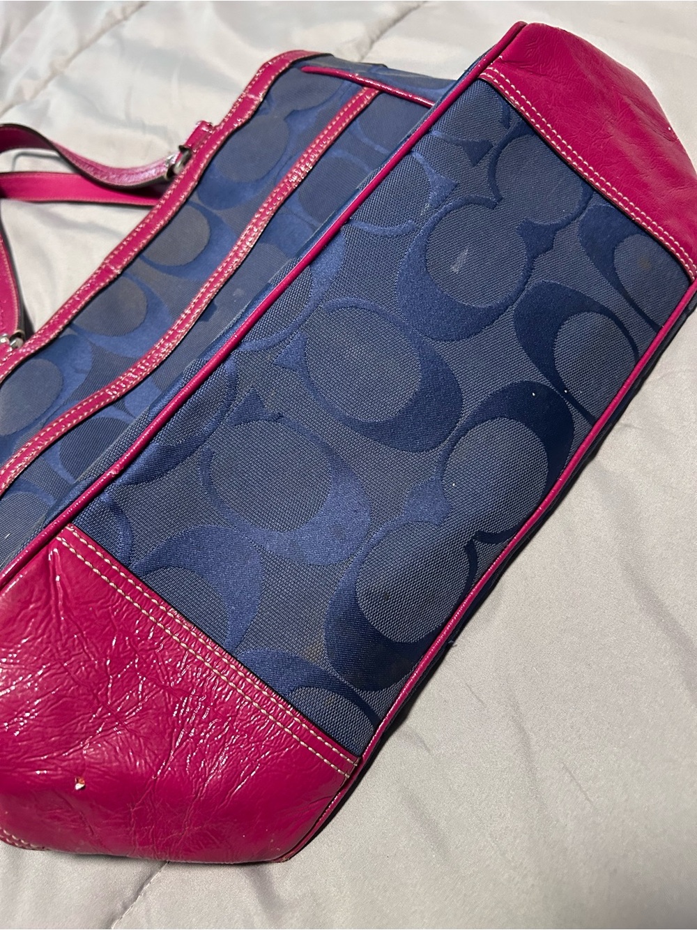 Coach Signature C Blue & Pink M1020-F14941 AS IS NEEDS LOVE - Picture 11 of 14
